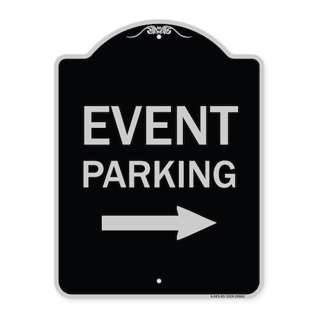 Event Parking With Left Right Arrow Heavy-Gauge Aluminum Architectural Sign